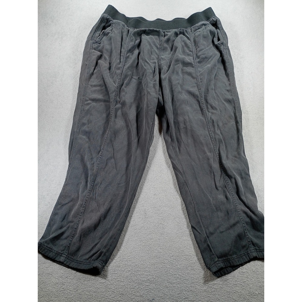 Sonoma Womens Joggers Gray 1X Linen Blend Elastic Waist